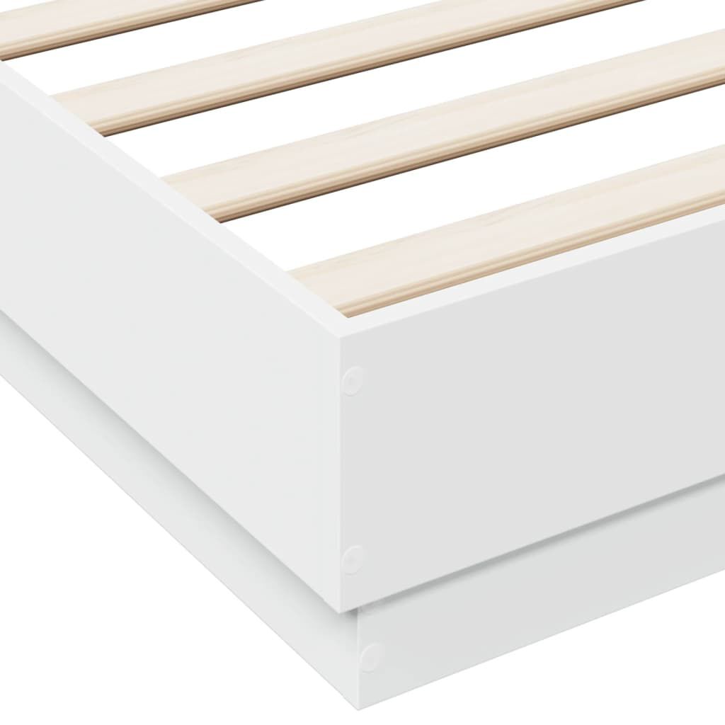 vidaXL Πλαίσιο Κρεβατιού με LED Λευκό 120 x 200 εκ.