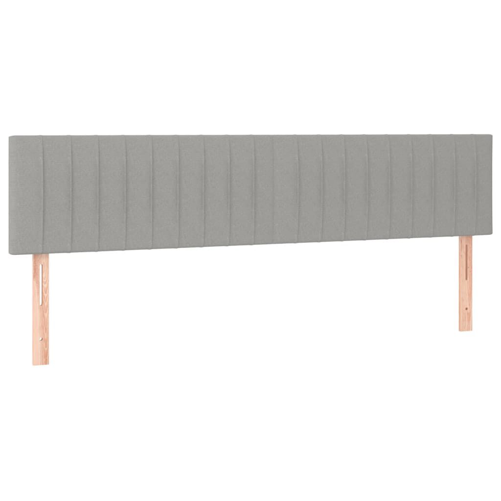 vidaXL Κρεβάτι Boxspring με Στρώμα Ανοιχτό Γκρι 200x200 εκ. Υφασμάτινο