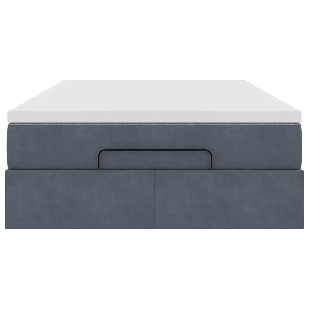 vidaXL Οθωμανικό κρεβάτι με στρώμα Σκούρο γκρι 120x200cm Velvet