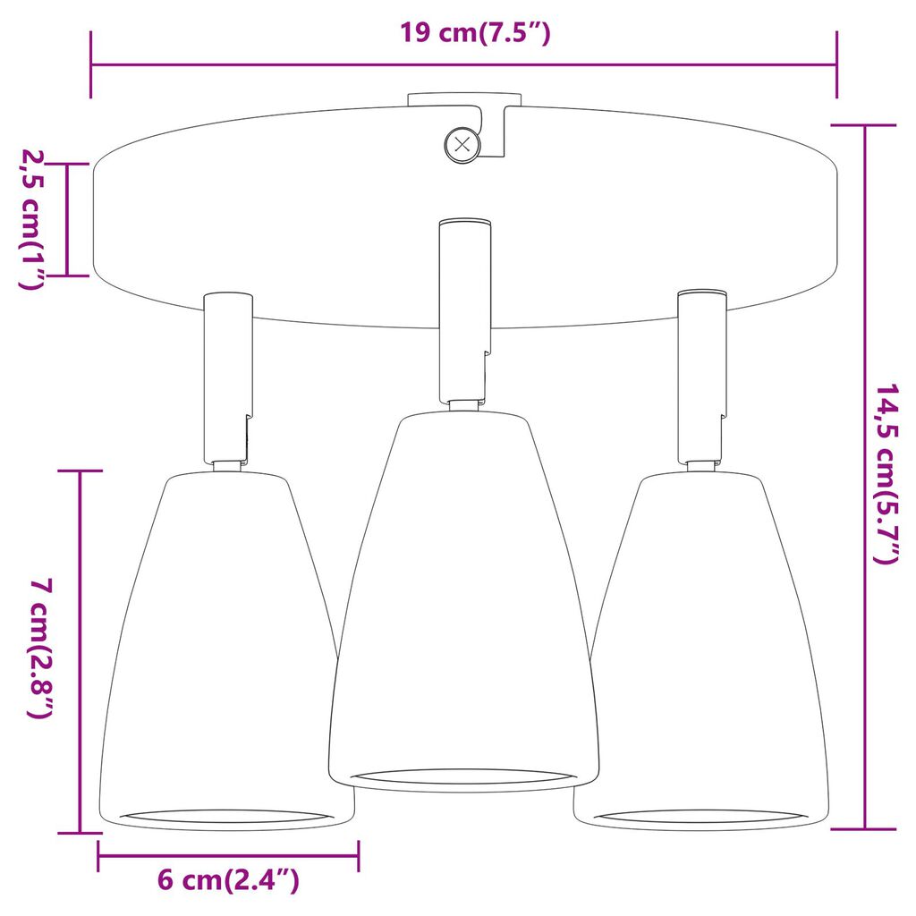vidaXL Φωτιστικό Οροφής 3 Way Adjustable White GU10