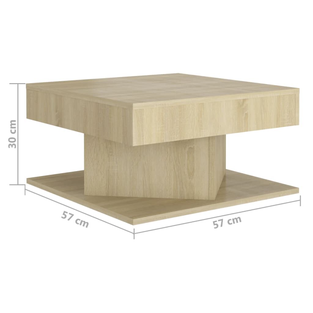 vidaXL Τραπεζάκι Σαλονιού Sonoma Δρυς 57 x 57 x 30 εκ. από Επεξ. Ξύλο