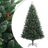 vidaXL Χριστουγεννιάτικο Δέντρο Τεχνητό Αρθρωτό με Κόκκινα Μούρα 120εκ