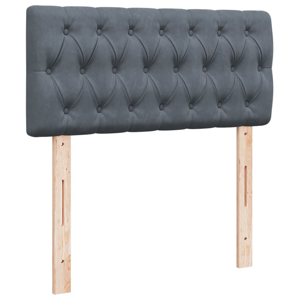 vidaXL Κρεβάτι Boxspring με Στρώμα Σκούρο Γκρι 80x200 εκ. Βελούδινο