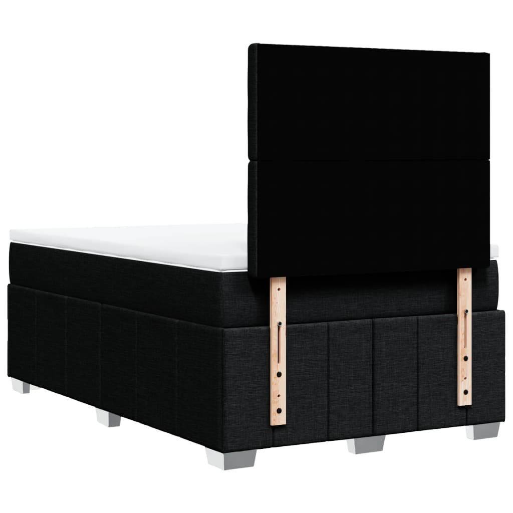 vidaXL Κρεβάτι Boxspring με Στρώμα Μαύρο 120x190 εκ. Υφασμάτινο