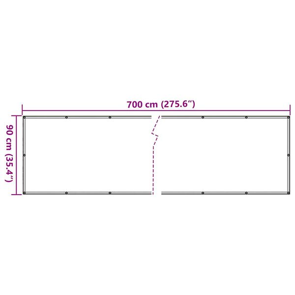 vidaXL Περίφραξη Μπαλκονιού Σχέδιο Ledge Stone Γκρι 700x90 εκ. PVC