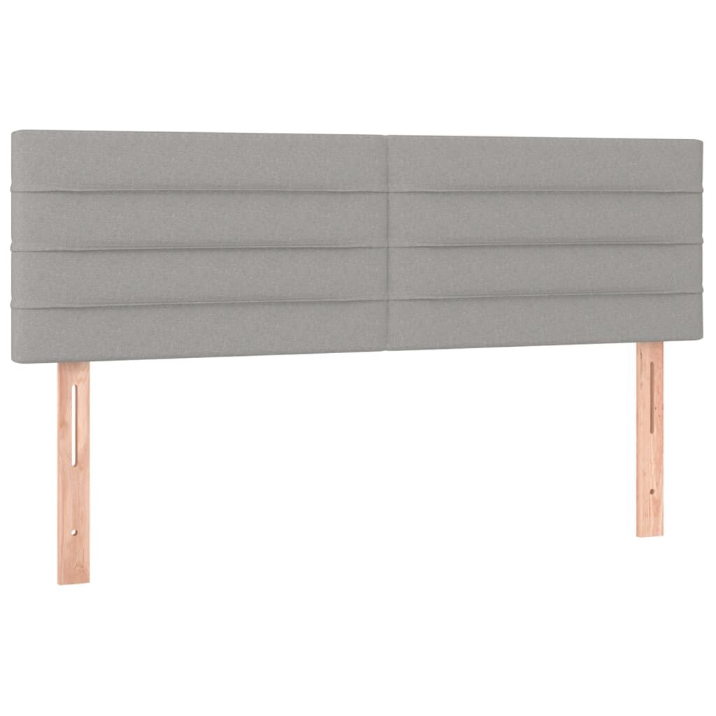 vidaXL Κρεβάτι Boxspring με Στρώμα Ανοιχτό Γκρι 140x200 εκ. Υφασμάτινο
