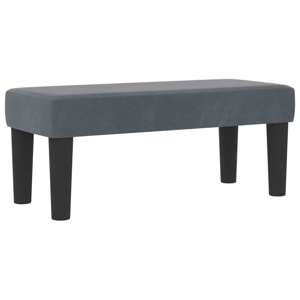 vidaXL Κρεβάτι με Ελατήριο με Στρώμα & Bench Σκούρο Γκρι 90x190 εκ. Βελούδο