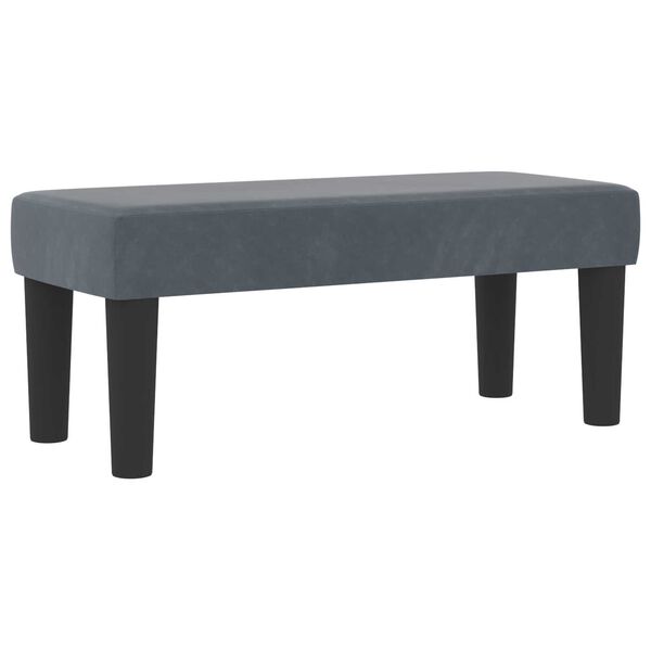 vidaXL Κρεβάτι με Ελατήριο με Στρώμα & Bench Σκούρο Γκρι 90x190 εκ. Βελούδο