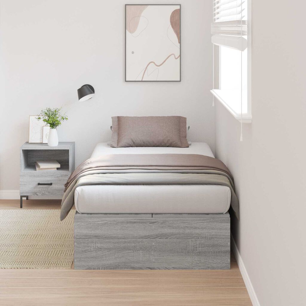 vidaXL Γκρι Σονομά Κρεβάτι Αποθήκης 75x190 cm
