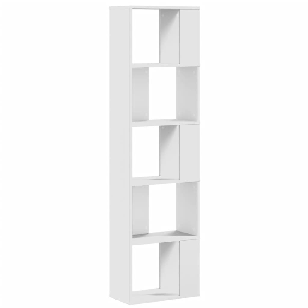 vidaXL Βιβλιοθήκη 5 Επιπέδων Λευκή 45 x 23,5 x 162,5 εκ. Επεξεργ. Ξύλο