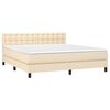 vidaXL &Kappa;&rho;&epsilon;&beta;ά&tau;&iota; Boxspring &mu;&epsilon; &Sigma;&tau;&rho;ώ&mu;&alpha; & LED &Kappa;&rho;&epsilon;&mu; 160x200 &epsilon;&kappa;. &Upsilon;&phi;&alpha;&sigma;&mu;ά&tau;&iota;&nu;&omicron;