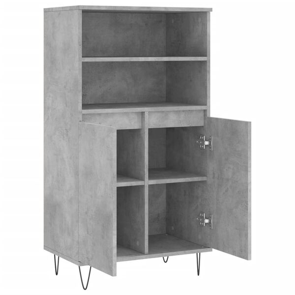 vidaXL Ντουλάπι Γκρι σκυροδέματος 60x36x110 εκ. από Επεξεργασμένο Ξύλο