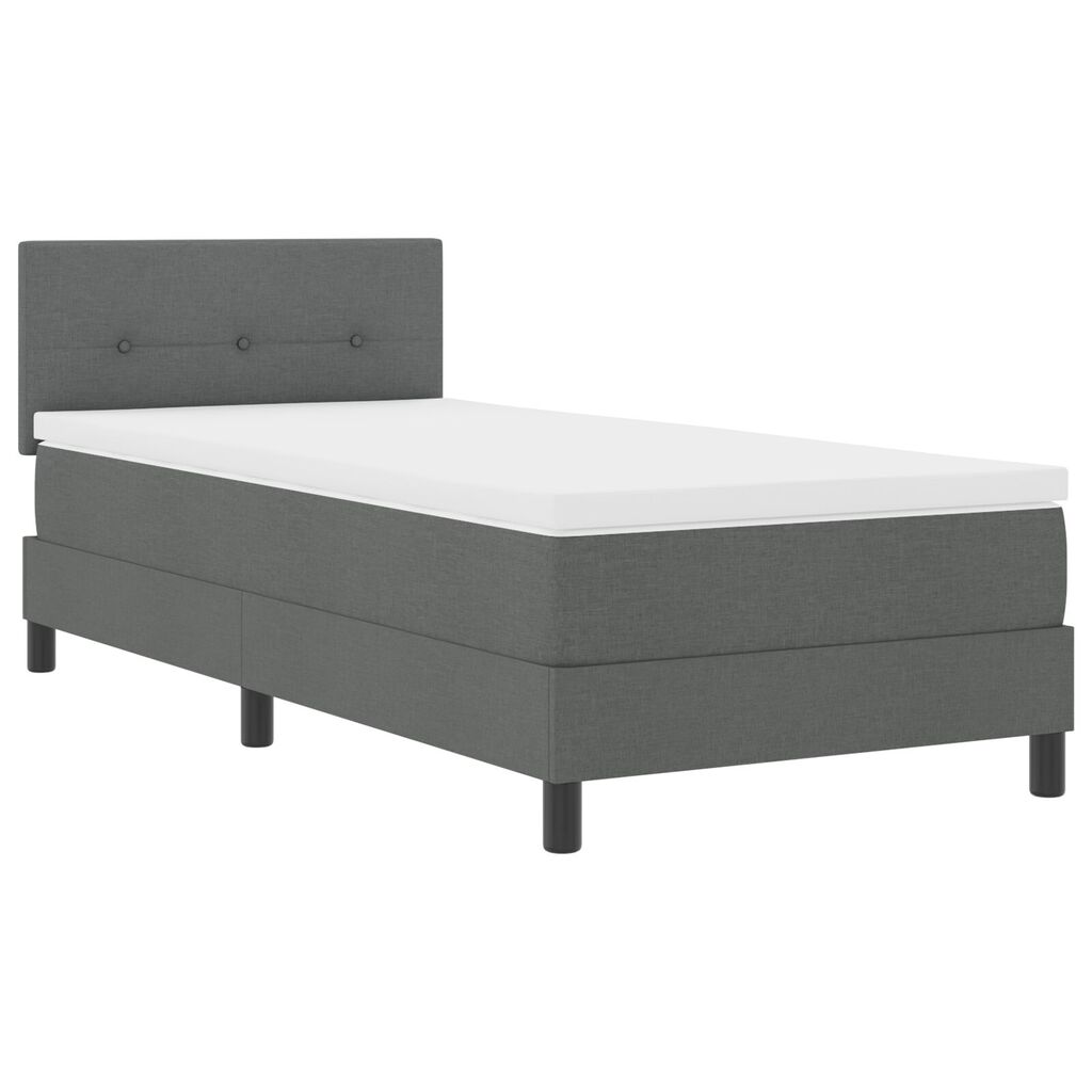 vidaXL Κρεβάτι Box Spring με Στρώμα Σκούρο Γκρι 100x200 εκ Υφάσματος
