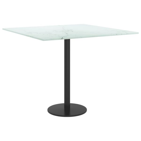 vidaXL Επιφάνεια Τραπεζιού Λευκή 50x50εκ 6 χιλ Ψημ. Γυαλί Μαρμ. Σχέδιο