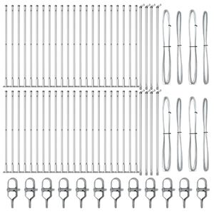 vidaXL Στύλος Περιφράξεων Άλλο 52 pcs Γκρι Μέγεθος: 3,2 x 3,2 x 50 εκ.