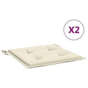 vidaXL Μαξιλάρια Καρέκλας Κήπου 2 τεμ. Κρεμ 50x50x3 εκ. Oxford Ύφασμα