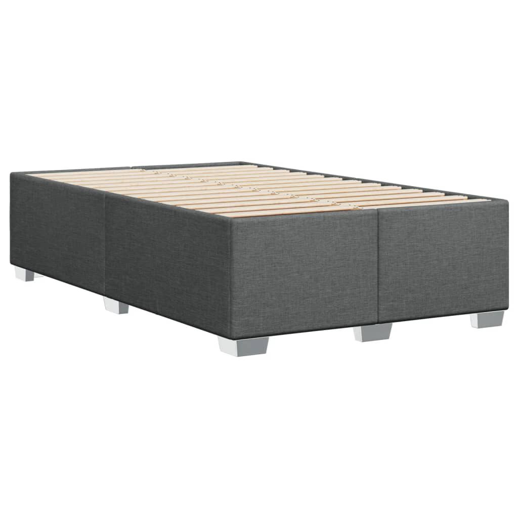 vidaXL Κρεβάτι Boxspring με Στρώμα Σκούρο Γκρι 120x200 εκ. Υφασμάτινο