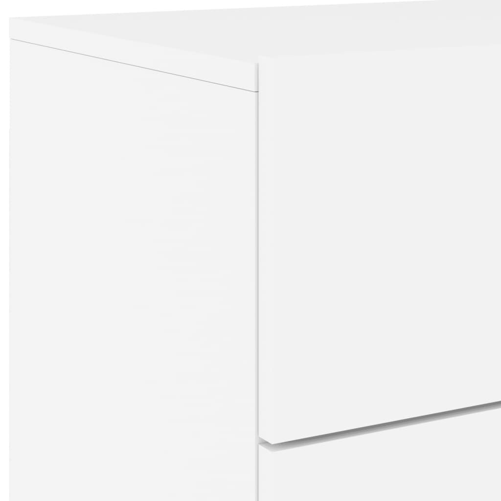 vidaXL Κομοδίνο Επιτοίχιο με Φώτα LED Λευκό