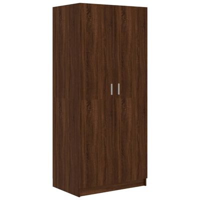 vidaXL Ντουλάπα Καφέ Δρυς 80 x 52 x 180 εκ. από Επεξεργασμένο Ξύλο