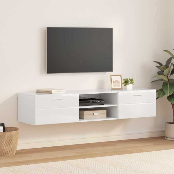 vidaXL Ντουλάπι TV με συρτάρι Γκρι σκυροδέματος 150 x 39 x 30 εκ