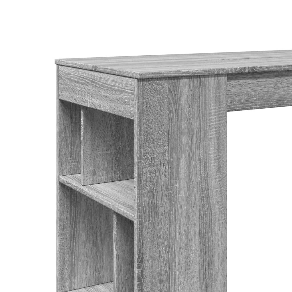 vidaXL Τραπέζι Μπαρ με Ράφια Γκρι Sonoma 102x50x103,5εκ. Επεξεργ. Ξύλο