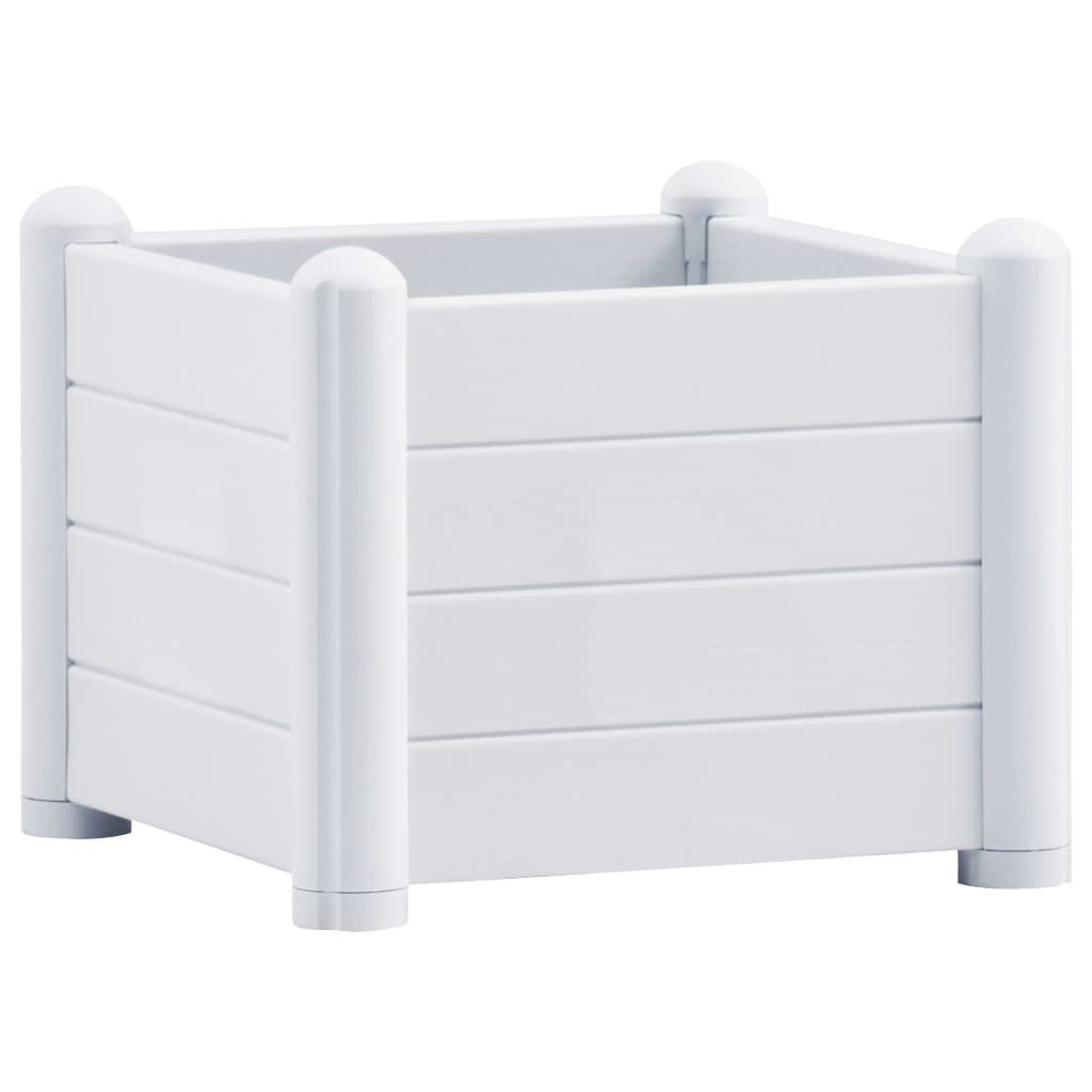 vidaXL Ζαρντινιέρα Υπερυψωμένη Λευκή 43 x 43 x 35 εκ. Πολυπροπυλένιο