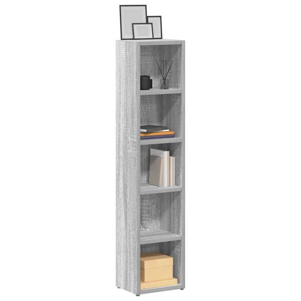 vidaXL Ντουλάπια CD 2 τεμ. Γκρι Sonoma 21x16x93,5 εκ. Επεξεργ. Ξύλο