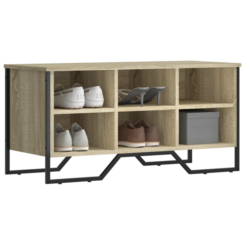 vidaXL Παπουτσοθήκη Sonoma Δρυς 90x38x45,5 εκ. από Επεξεργασμένο Ξύλο
