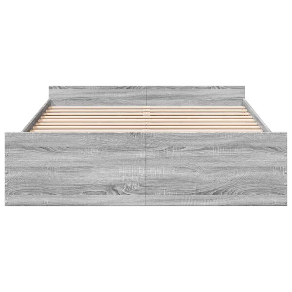vidaXL Πλαίσιο Κρεβατιού με Συρτάρια Γκρι Sonoma 150x200εκ. Επεξ. Ξύλο