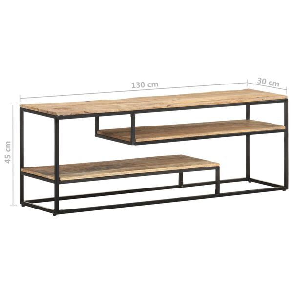 vidaXL Έπιπλο Τηλεόρασης 130 x 30 x 45 εκ. από Ακατέργαστο Ξύλο Μάνγκο