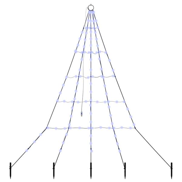 vidaXL Χριστουγεννιάτικο Δέντρο LED με Σφήνες Εδάφους Μπλε 180 cm
