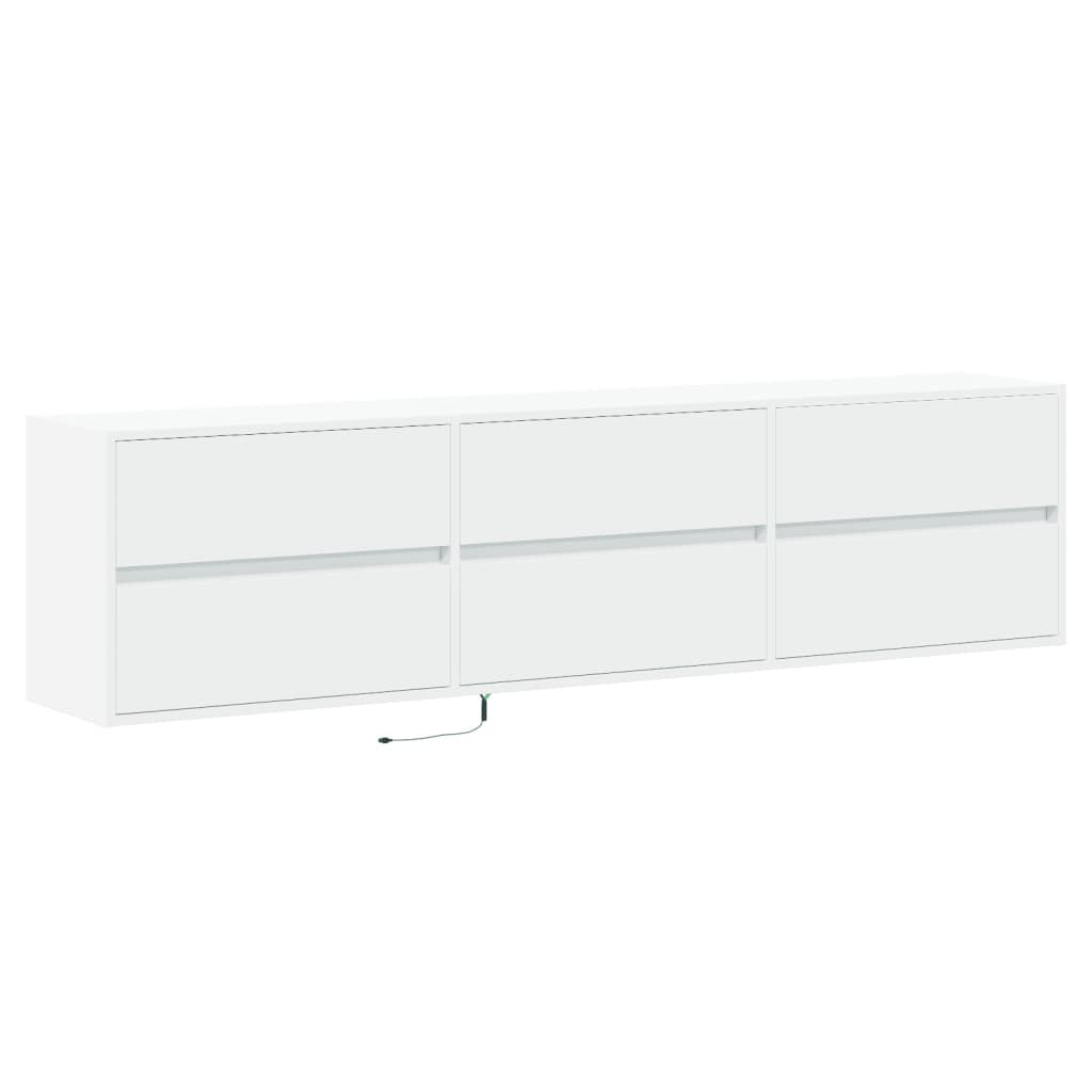 vidaXL Έπιπλο Τοίχου Τηλεόρασης με LED Λευκό 180x31x45 εκ.