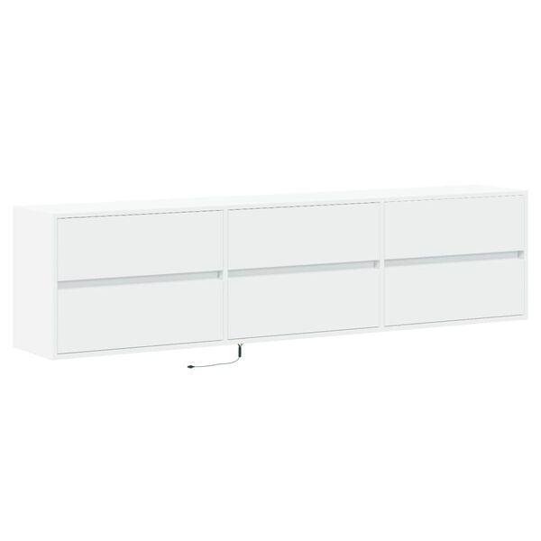 vidaXL Έπιπλο Τοίχου Τηλεόρασης με LED Λευκό 180x31x45 εκ.