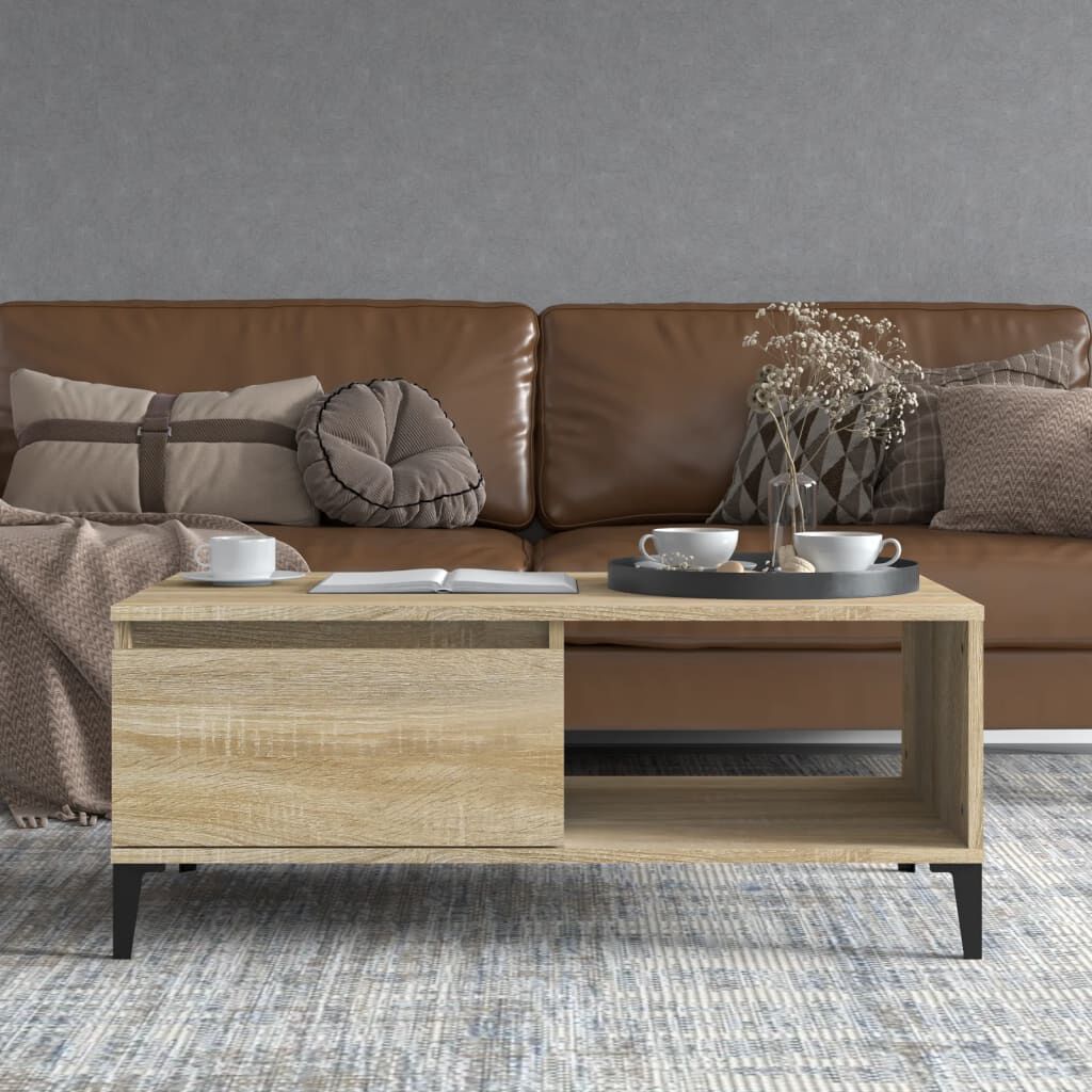 vidaXL Τραπεζάκι Σαλονιού Sonoma Δρυς 90x50x36,5 εκ. Επεξεργασμ. Ξύλο