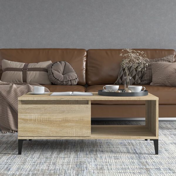 vidaXL Τραπεζάκι Σαλονιού Sonoma Δρυς 90x50x36,5 εκ. Επεξεργασμ. Ξύλο