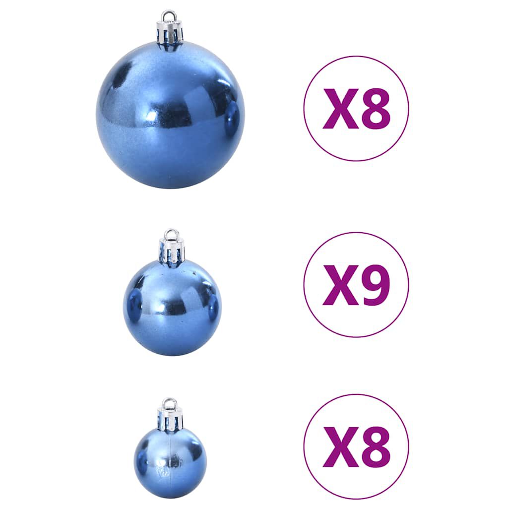 vidaXL Χριστουγεννιάτικα μπιχλιμπίδια 100 τεμάχια Μπλε Ø3/4/6 cm