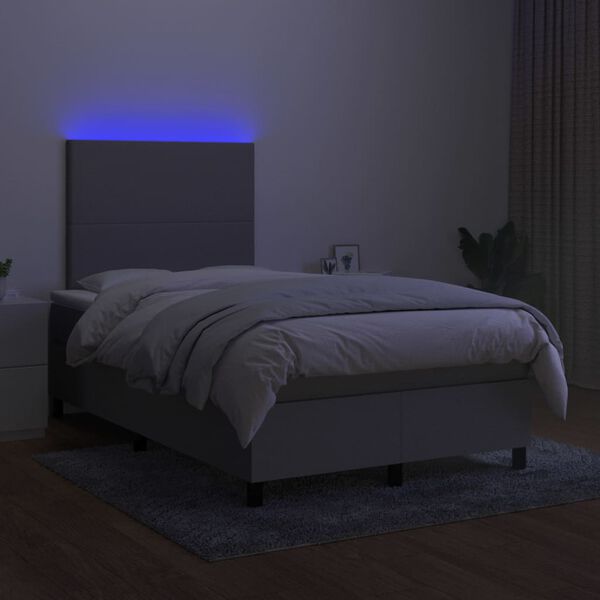 vidaXL &Kappa;&rho;&epsilon;&beta;ά&tau;&iota; Boxspring &mu;&epsilon; &Sigma;&tau;&rho;ώ&mu;&alpha; & LED &Alpha;&nu;.&Gamma;&kappa;&rho;&iota; 120x200 &epsilon;&kappa; &Upsilon;&phi;&alpha;&sigma;&mu;ά&tau;&iota;&nu;&omicron;