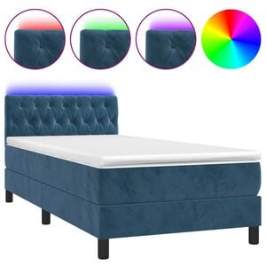 vidaXL &Kappa;&rho;&epsilon;&beta;ά&tau;&iota; Boxspring &mu;&epsilon; &Sigma;&tau;&rho;ώ&mu;&alpha; & LED &Sigma;&kappa;. &Mu;&pi;&lambda;&epsilon; 90x190 &epsilon;&kappa;. &Beta;&epsilon;&lambda;&omicron;ύ&delta;&iota;&nu;&omicron;