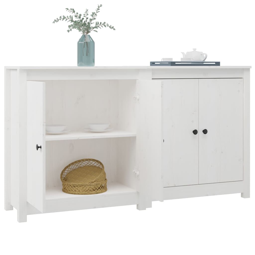 vidaXL Ντουλάπια 2 τεμ. Λευκά 70 x 35 x 80 εκ. από Μασίφ Ξύλο Πεύκου