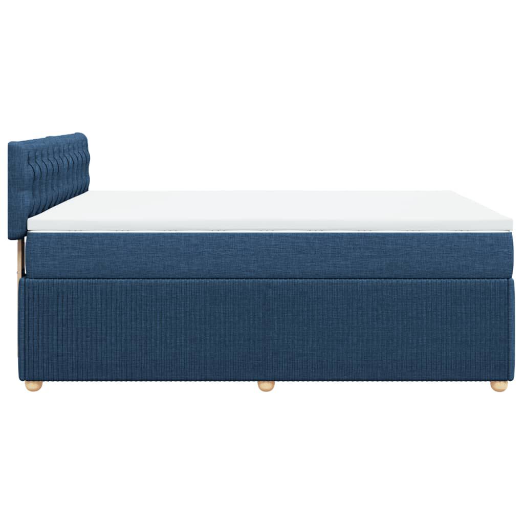 vidaXL Κρεβάτι Boxspring με Στρώμα Μπλε 140x200 εκ. Υφασμάτινο