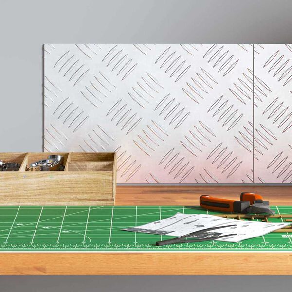 vidaXL Επιφάνειες Καρό 2 pcs Ασημί 30 x 20 cm Αλουμίνιο