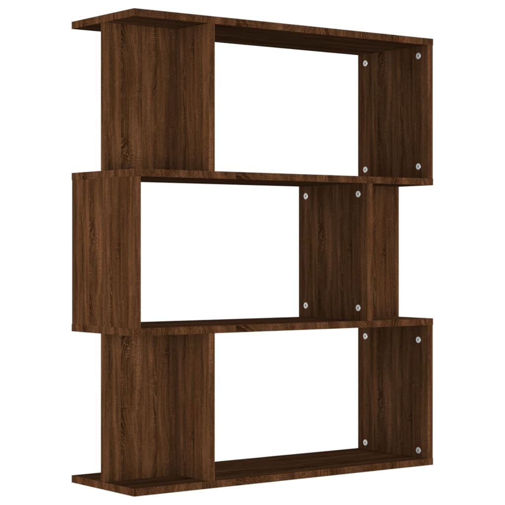 vidaXL Βιβλιοθήκη/Διαχωρ. Χώρου Καφέ Δρυς 80x24x96 εκ. Επεξεργ. Ξύλο