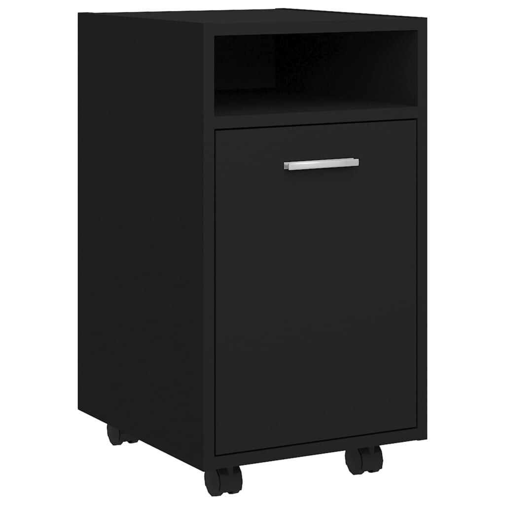 vidaXL Βοηθητικό Ντουλάπι με Τροχούς Μαύρο 33x38x60 εκ από Επεξ. Ξύλο