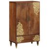 vidaXL Highboard με ράφι Καφέ 60 x 33.5 x 100 εκ. Μασίφ ξύλο μάνγκο