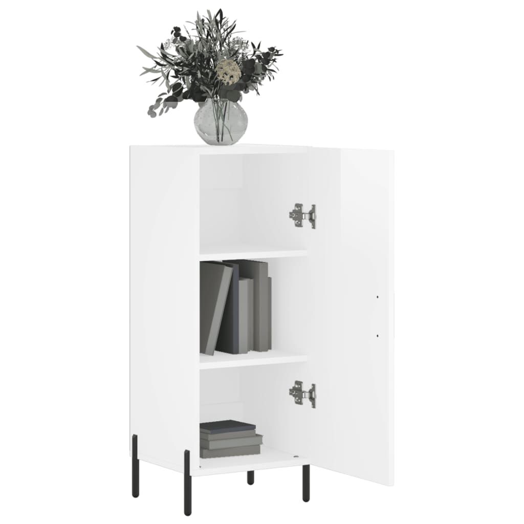 vidaXL Ντουλάπι Γυαλιστερό Λευκό 34,5x34x90 εκ. Επεξεργασμένο Ξύλο