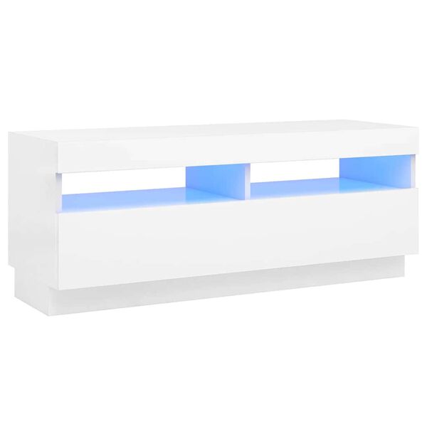 vidaXL Έπιπλο Τηλεόρασης με LED Λευκό 100 x 35 x 40 εκ.