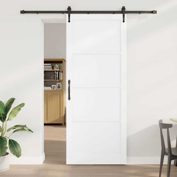 vidaXL Συρόμενη Πόρτα ORKDAL Λευκό 93 x 232 εκ. Μασίφ ξύλο πεύκου