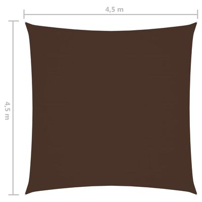vidaXL Πανί Σκίασης Τετράγωνο Καφέ 4,5 x 4,5 μ. από Ύφασμα Oxford
