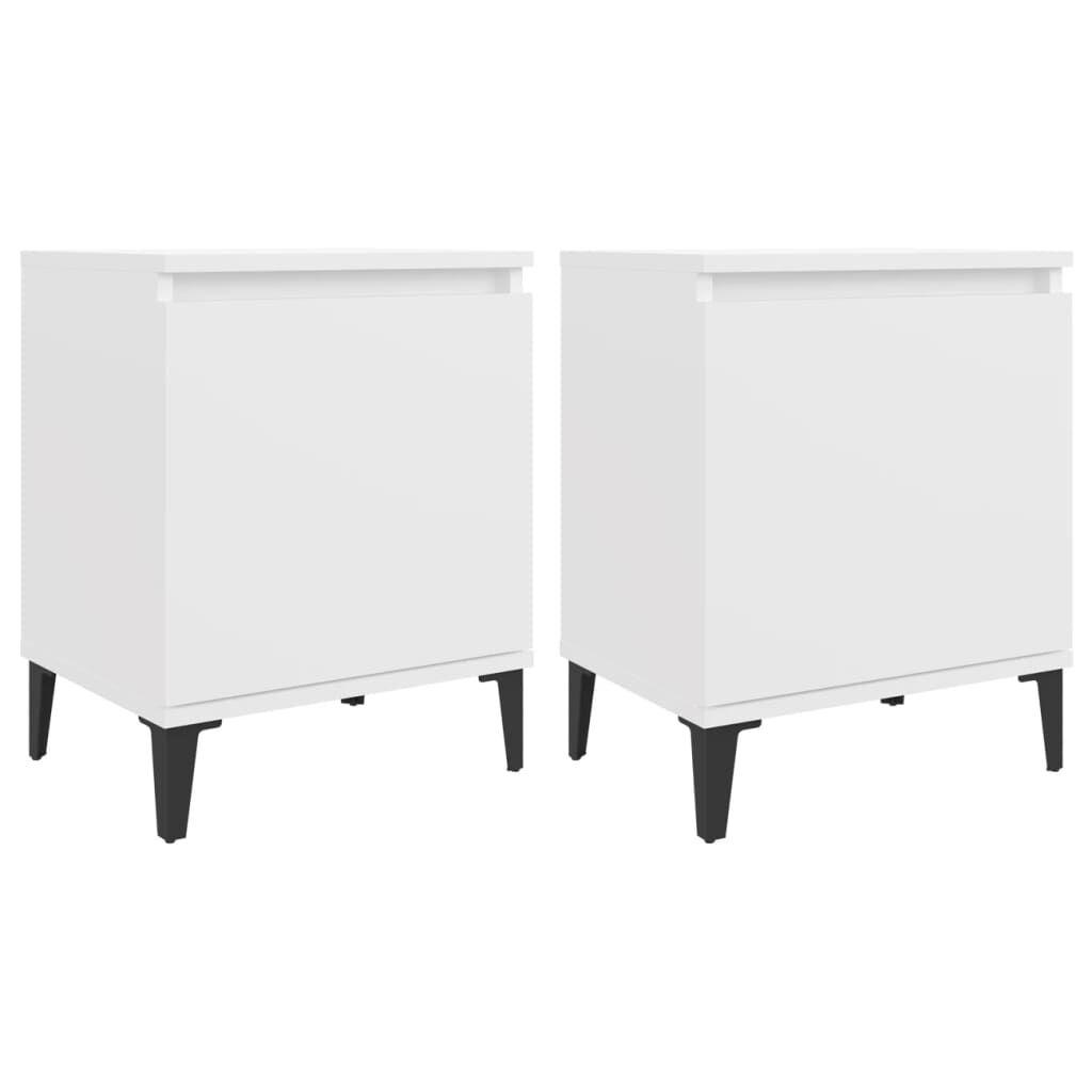 vidaXL Κομοδίνα Λευκά 40 x 30 x 50 εκ. με Μεταλλικά Πόδια