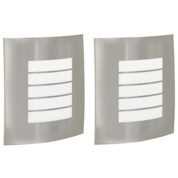 vidaXL Εξωτερικά Φωτιστικά Τοίχου 2 pcs Ασημί 23.5 x 10.5 x 26 εκ